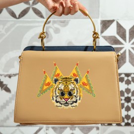 HEYTRCO Tiger Opera Large Iron on Patches, Embroidered Patches for Clothes, Chinese Style Applique for Hats, Jeans, Backpacks, Decor for Power and Aesthetics