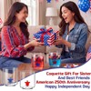 Potchen 2 Pack Patriotic Wine Glasses Icon Stemless, 9oz Red