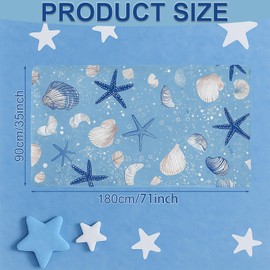 MOAZIFI Beach Towel Large 180 x 90 cm - Quick-Drying Beach Towel, Soft Microfibre Beach Towel with Shell and Starfish Design Beach Towel