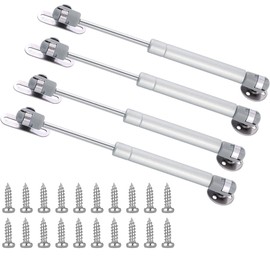 120N/26 lb Hydraulic Support Cabinet Hinge, Soft Close Lid Supports & Buffer Telescopic Cabinet Door Glue Head Gas Spring Supports 10 inch Length (4 Pack)