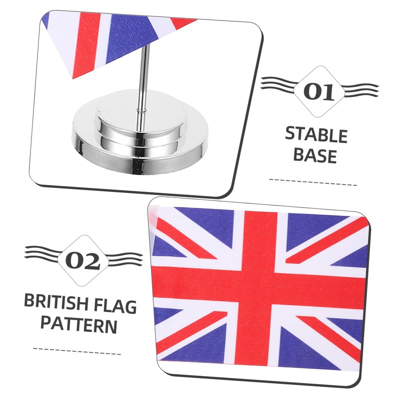 NUOBESTY Mini British Table Flag UK Table Flag British Table