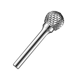 Vogueing Tool 8MM x 7MM Double Slot Ball Head Tungsten Carbide Rotary File Cutter with 1/4" Shank for Metal, Marble, Jade, Bone etc (1Pcs)
