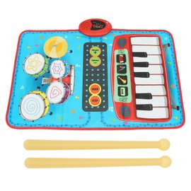 Baby 2 in 1 Musical Mat Piano Keyboard Drum for Toddlers Early Education Portable Touch Musical Play Mat