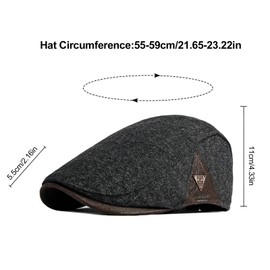 YAMEIZE Retro Flat Cap Newsboy Hat - for Men Ivy Peaky Cap Cabbie Cotton Beret Baker Boy's Hat Flat Cap Driving Outdoor