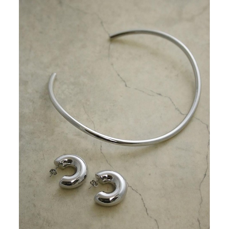 VingTAINE C3350 Neck Cuff Choker Necklace, Metal, Simple, Casual, Adult,