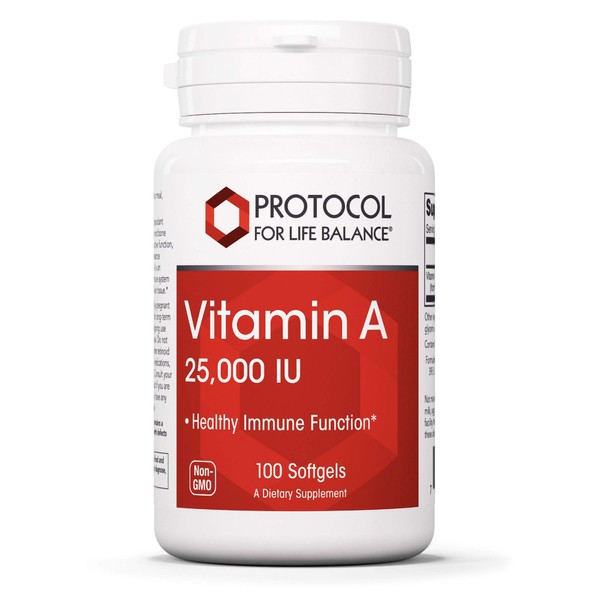 Protocol Vitamin A 25,000 IU - Eye, Retina, and Immune Health - 100 Softgels