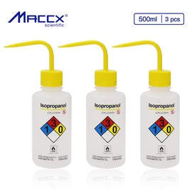 Maccx Isopropanol Narrow Mouth Wash Bottles, 3pcs of Vol.500ml, LDPE Material, WBI500-003