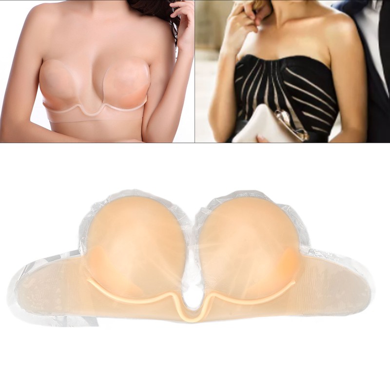 Adhesive Silicone Bra One Piece Push Up Strapless Seamless Push