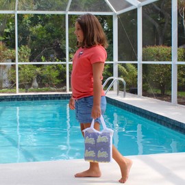 Drive Way Games Floating Cornhole Set. Inflatable Corn-Toss Board & Floating Bean Bags for Pool, Lake, Water