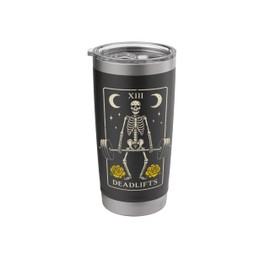 Tarot Card Deadlifts Weightlifting Fitness Workout Training Stainless Steel Insulated Tumbler