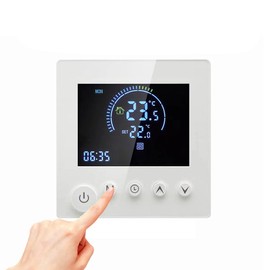 Tuya Smart WiFi Wall Thermostat Programmable Remote Control NTC Sensor LCD Display Touch Button Water Heating Warm Floor Underfloor Digital Thermoregulator Temperature Controller for Home Room