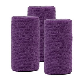 d3 Cohesive Bandage Compression Wrap Extra Wide Purple 100mm x 5 metres (3 Rolls) Sports Physio Joint Injury Support Strapping Horses, Dogs Pet & Vet Leg Wrap