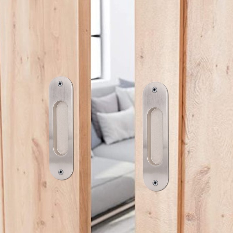 Sliding Door Handles Set Smoothing Surfaces Aluminum Alloy Closet Door