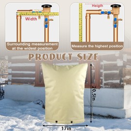 COZYDIG Backflow Preventer Insulation Cover,17" W x 20.5" H with Aluminum Foil Backflow Cover for Irrigation Back Flow Valve in Winter or Sun Exposure,Winter Pipe Freeze Protection