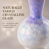 Mini Ceramic Vase with 5 Removable Porcelain Flowers, Purple Crystal