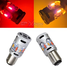 1157 2057 2357 7528 BAY15D T25 Switchback Dual Color Red/Amber Turn Signal/Tail Light/Front Turn Signal Light Bulbs - GP Lights USA