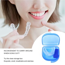 Dental denture box, 2 pieces braces box, denture box, denture box, denture box, black, denture box, travel, with air hole, for dentures, braces, mouth guard, light blue and black