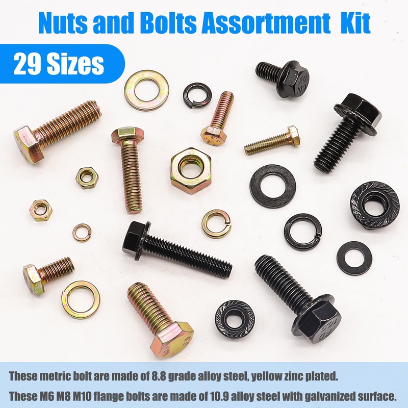 Nuts and Bolts Assortment Kit, Flange Bolt Assortment (12-30mm)