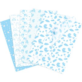 Larcenciel Tissue Paper, 50 Sheets Elephant Blue Tissue Paper for Gift Bags Gift Wrapping, Cute Baby Boy Design Tissue Paper Gift Wrap for Baby Shower, Birthday, Anniversary, Craft, 19.7x13.8inch