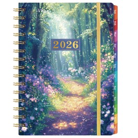 2026 Planner - Planner 2026 Weekly and Monthly from Jan.2026 - Dec.2026, 8.5'' X 6.4'', Weekly Monthly Planners 12 Month with Colorful Tabs, Back Pocket - Forest Path