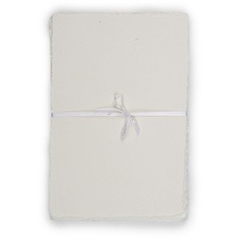 LEATHER VILLAGE 水彩紙-6X4インチ-ミクストメディア水彩紙-200GSM厚手のデッケルエッジバージンコットン手作り紙 S サイズ オフホワイト