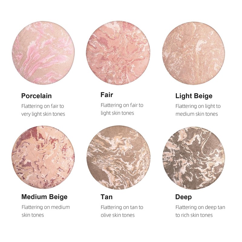 SHEBEEDO Colour Correcting Powder Foundation, Long-lasting 24H Wear, Shimmer Brick