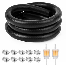 URAQT 6mm Fuel Line Hose, 6.56Ft 1/4 Inch Inner Diameter Fuel Line Set, 2 Meter Fuel Pipe Fuel Hose with 10 Pcs Hose Clamps + 2 Fuel Filters, Suitable for Trucks, Cars, Tractors and Small Engines