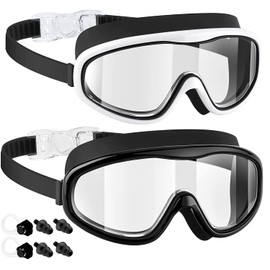 EasYoung Adult Swim Goggles, 2-Pack Swim Pool Goggles, Anti-Fog UV Protection, Wide View Swim Glasses Suitable for Over 15 Men, Women