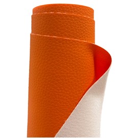 A-Express Grained Faux Leather Fabric Waterproof Heavy Duty Leatherette Vinyl Leathercloth Upholstery Textured Material - Bright Orange Half Metre 50cm x 140cm