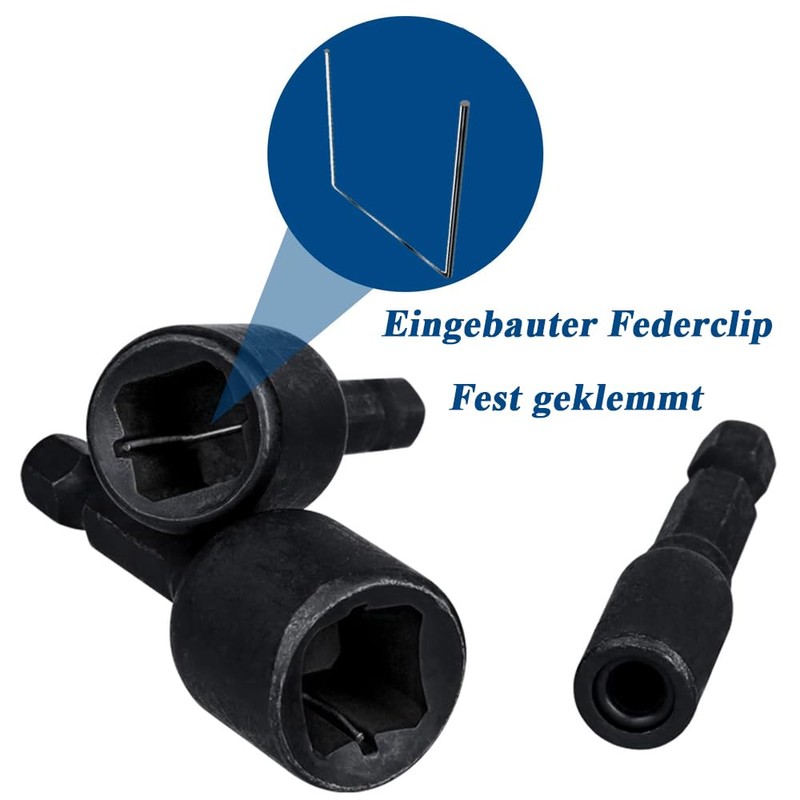 Mesee 8 Pieces M4-M16 Tap Socket Adapter, 1/4 Inch Hex