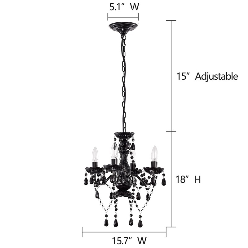 LaLuLa Black Chandelier Small Crystal Chandelier Lighting Mini Acrylic Chandeliers