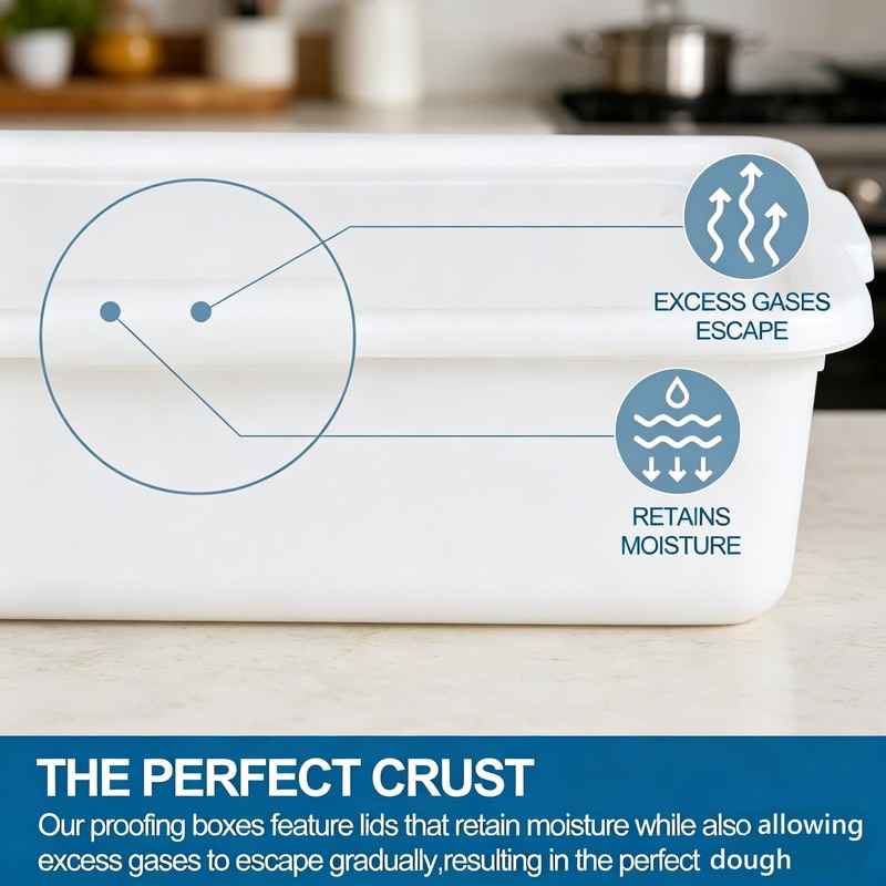 Parlynies 3-Pack 13 L Pizza Dough Proofing Box with Lid,
