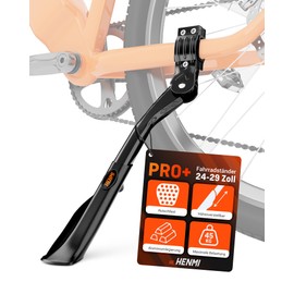 HENMI Bicycle Stand 24-29 Inch Universal Bicycle Stand Pro+ Aluminium Alloy Side Stand Rear Stand with Non-Slip Rubber Foot Mountain Bike Road Bike E-Bike City Bike Trekking Bike