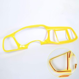 Voodonala for Challenger Center Consoles Dash Board Dashboard Instrument Protecter Cover Trim Garnish for 2015-2024+ Dodge Challenger Interior Accessories ABS Yellow, 4pcs
