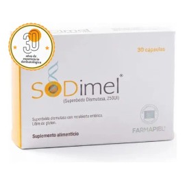 Superoxido Dismutasa Suplemento Antioxidante Antiedad Sodimel 30 capsulas Aminoácidos y Ceramidas                                                     