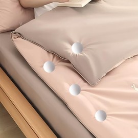 LISSION Duvet Clips, Non-Slip Duvet Cover Clips Pins 32 PCS, One-Button Unlock, for Quilt, Blanket, Bed Sheet, White
