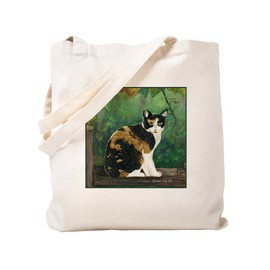 CafePress Calico Cat Natural Canvas Tote Bag, Reusable Shopping Bag