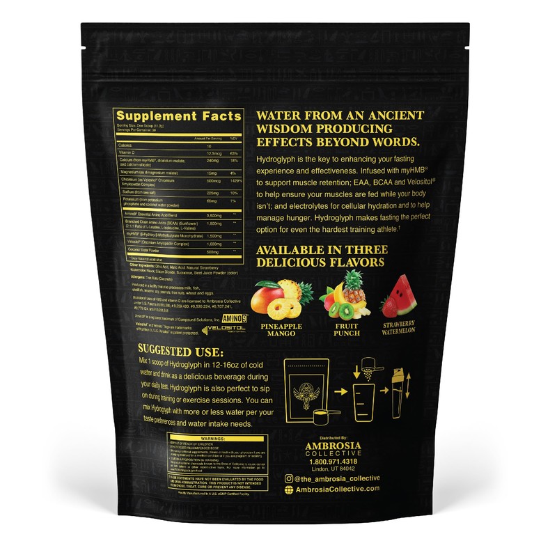 Ambrosia Hydroglyph Intraworkout Electrolytes Hydration Drink Mix | Sugar Free