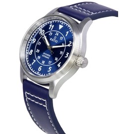 RATIO Pilot Style Watches Analog Automatic 12/24 Hours Time Display 200M Water Resistant Casual Watch for Men (Blue)