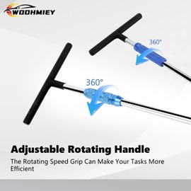 WODHMIEY 3/8in Square Drive T Handle Speed Wrench, T Bar Socket, Non-Slip Handle, 40 Chrome Material, Rotating Sheath, Mechanics Drive Tool for Various Work, with 2 Adapters (3/8 to 1/4, 3/8 to 1/2)