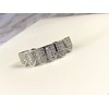 18K White Gold Plated CZ Cluster Custom Slugs Top Bottom