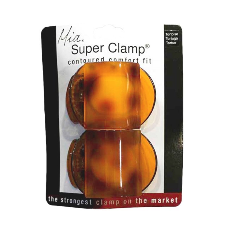 Mia Super Clamps Strong Comfortable Contoured Jaw Clamp Barrettes with