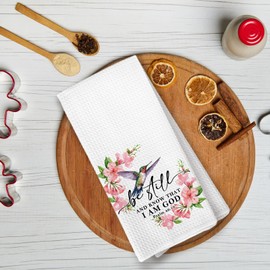 KTYHD Be Still and Know That I Am God Kitchen Towels, Christian Bird Gifts for Women, Bird Decor Dish Towels for Kitchen, Christian Hummingbird Decor Bible Verse Decorative Hand Towel