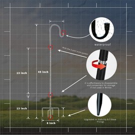 XDW-GIFTS Shepherd-Hooks Adjustable Lantern Plant-Hook Garden-Stake - 45 Inch Plant Stand Hanger for Outdoor Flower Basket Hanger Weddings Décor