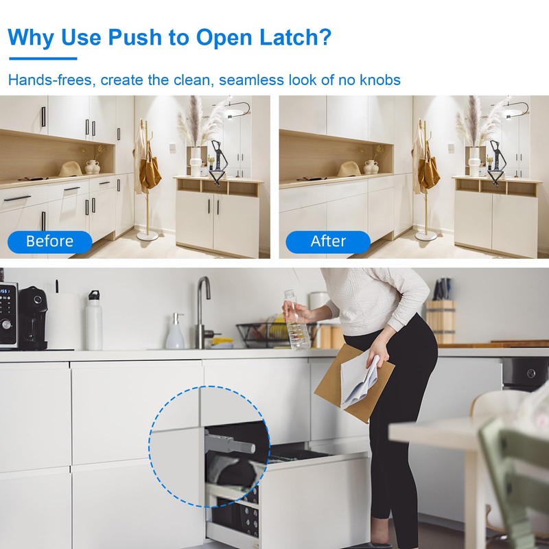 Jiayi Push to Open Door Catch 2 Pack Touch Open