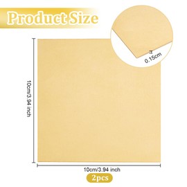 OLYCRAFT Pack of 2 Brass Sheet 100 x 100 mm Gold Brass Sheet 1.5 mm Thick Square Raw Brass Sheet Material Square Metal Brass Sheet Blank Metal Sheet for Metal Stamping Models