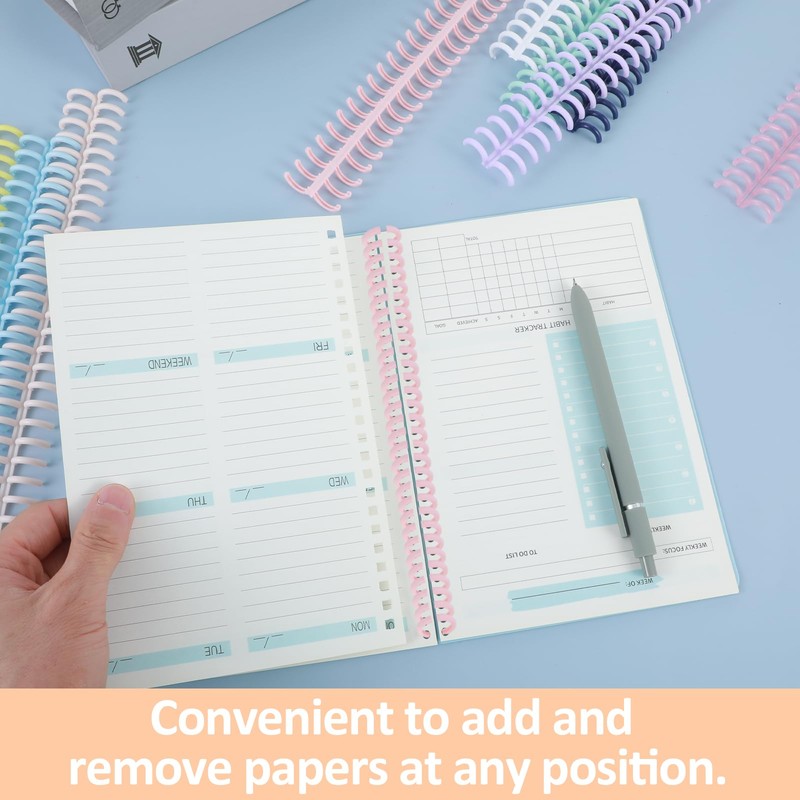 ElevateTech 10pcs Binding Combs Spiral Binding Coils Plastic Journal Spiral