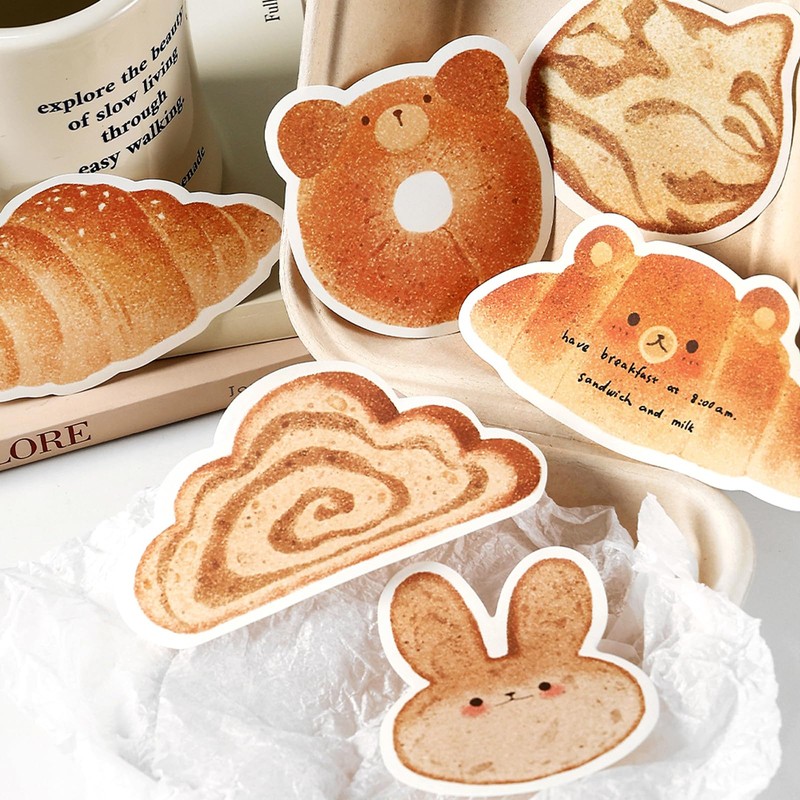 Bread Themed Sticky Note Pads Set 6-in-1, 3x3 Inches 180