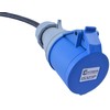 16 AMP Plug To 32 AMP Socket 240V Blue 4mm