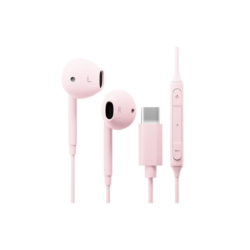 Premium Style PG-SEIE2PK4 USB Type-C Stereo Earbuds Pink